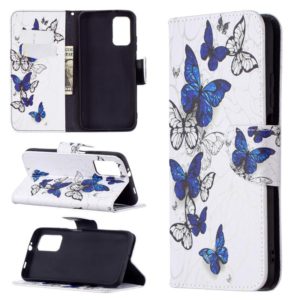 For Xiaomi Poco M3 Colored Drawing Pattern Horizontal Flip Leather Case with Holder & Card Slots & Wallet(Butterfly Swarm) (OEM)