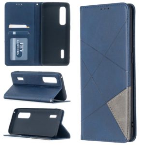 For OPPO Find X2 Pro Rhombus Texture Horizontal Flip Magnetic Leather Case with Holder & Card Slots(Blue) (OEM)