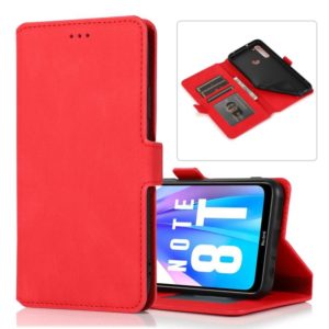 For Xiaomi Redmi Note 8T Retro Magnetic Closing Clasp Horizontal Flip Leather Case with Holder & Card Slots & Photo Frame & Wallet(Red) (OEM)