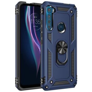 For Motorola Moto One Fusion Plus Shockproof TPU + PC Protective Case with 360 Degree Rotating Holder(Blue) (OEM)