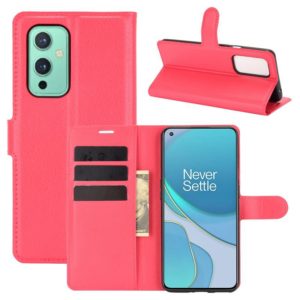 For OnePlus 9 Litchi Texture Horizontal Flip Protective Case with Holder & Card Slots & Wallet(Red) (OEM)