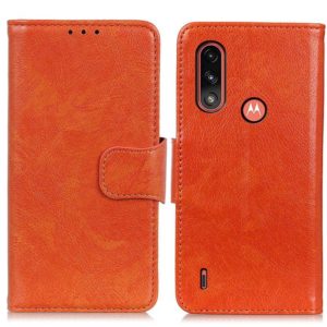 For Motorola Moto E7 Power (2021) Nappa Texture Horizontal Flip Leather Case with Holder & Card Slots & Wallet(Orange) (OEM)