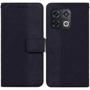 For OnePlus 10 Pro 5G Geometric Embossed Leather Phone Case(Black) (OEM)