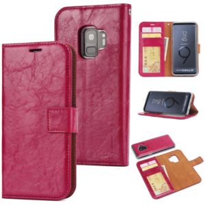 For Samsung Galaxy S9 Crazy Horse Texture Detachable Magnetic Back Cover Horizontal Flip Leather Case with Holder & Card Slots & Photo Frame & Wallet(Red) (OEM)