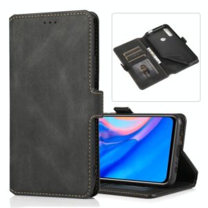 For Huawei Y9 Prime (2019) Retro Magnetic Closing Clasp Horizontal Flip Leather Case with Holder & Card Slots & Photo Frame & Wallet(Black) (OEM)
