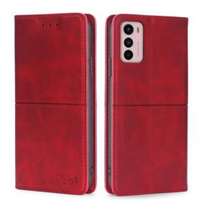For Motorola Moto G42 4G Cow Texture Magnetic Horizontal Flip Leather Phone Case(Red) (OEM)