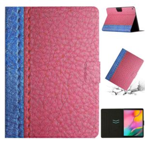 For Samsung Galaxy Tab A 10.1 2019 T510 Stitching Solid Color Smart Leather Tablet Case(Rose Red) (OEM)