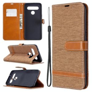 For LG K61 Denim Texture Horizontal Flip Leather Case with Holder & Card Slots & Wallet & Lanyard(Brown) (OEM)