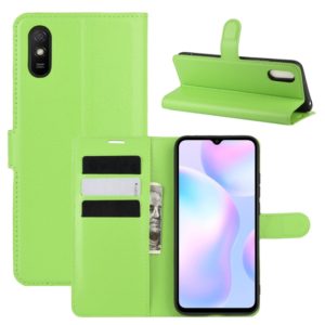 For Xiaomi Redmi 9A Litchi Texture Horizontal Flip Protective Case with Holder & Card Slots & Wallet(Green) (OEM)