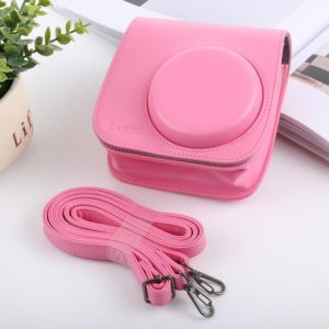 Retro Style Full Body Camera PU Leather Case Bag with Strap for FUJIFILM instax mini 9 / mini 8+ / mini 8(Pink) (OEM)