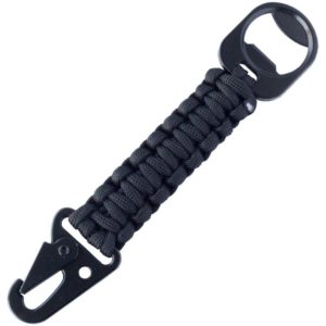 Outdoor Seven-Core Umbrella Rope Keychain Eagle Mouth Buckle Bottle Opener(Black) (OEM)