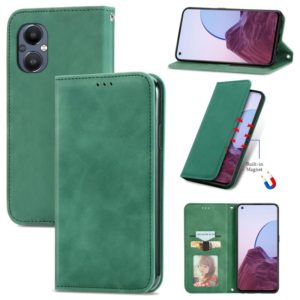 For OnePlus Nord N20 5G Retro Skin Feel Magnetic Leather Case(Green) (OEM)