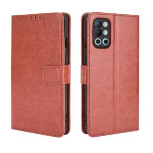 For OnePlus 9R Retro Crazy Horse Texture Horizontal Flip Leather Case with Holder & Card Slots & Lanyard(Brown) (OEM)