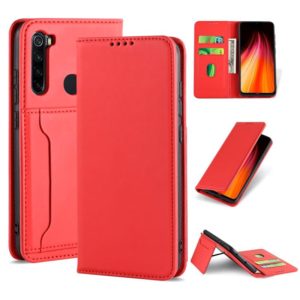 For Xiaomi Redmi Note 8 Strong Magnetism Shockproof Horizontal Flip Liquid Feel Leather Case with Holder & Card Slots & Wallet(Red) (OEM)
