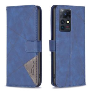 For Infinix Zero X / X Pro BF05 Magnetic Buckle Rhombus Texture Leather Phone Case(Blue) (OEM)