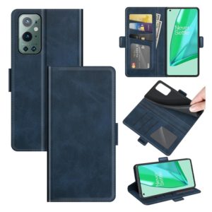 For OnePlus 9 Pro Dual-side Magnetic Buckle Horizontal Flip Leather Case with Holder & Card Slots & Wallet(Dark Blue) (OEM)