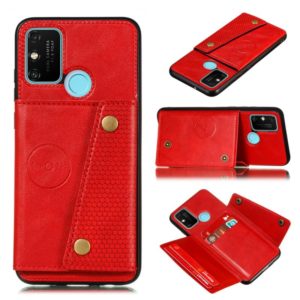For Huawei RY9A PU + TPU Shockproof Magnetic Protective Case with Card Slots(Red) (OEM)