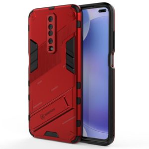 For Xiaomi Redmi K30 Punk Armor 2 in 1 PC + TPU Shockproof Case with Invisible Holder(Red) (OEM)