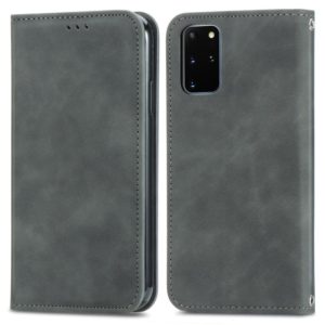 For Samsung Galaxy S20 Plus Retro Skin Feel Business Magnetic Horizontal Flip Leather Case with Holder & Card Slots & Wallet & Photo Frame(Grey) (OEM)