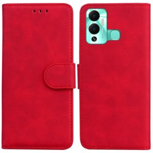 For Infinix Hot 12 Play Skin Feel Pure Color Flip Leather Phone Case(Red) (OEM)