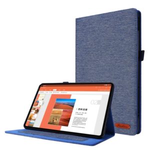 For Huawei Matepad 10.4 Horizontal Flip TPU + Fabric PU Leather Protective Case with Name Card Clip(Dark Blue) (OEM)