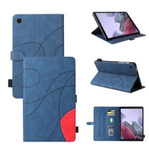 For Samsung Galaxy Tab A7 Lite T225/T220 Dual-color Splicing Horizontal Flip PU Leather Case with Holder & Card Slots(Blue) (OEM)