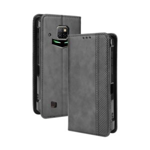For Doogee S88 Plus / S88 Pro Magnetic Buckle Retro Crazy Horse Texture Horizontal Flip Leather Case with Holder & Card Slots & Photo Frame(Black) (OEM)