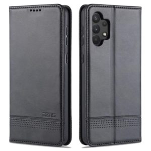 For Samsung Galaxy A32 4G AZNS Magnetic Calf Texture Horizontal Flip Leather Case with Card Slots & Holder & Wallet(Black) (AZNS) (OEM)