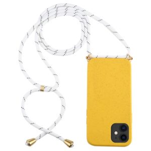 For iPhone 12 mini Wheat TPU Protective Case with Lanyard(Yellow) (OEM)
