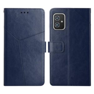 For Asus Zenfone 8 Y Stitching Horizontal Flip Leather Phone Case(Blue) (OEM)