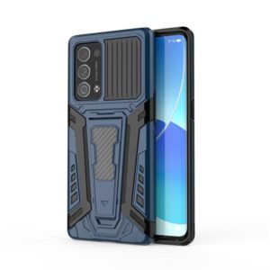 For OPPO Reno6 Pro+ 5G War Chariot Series Armor All-inclusive Shockproof PC + TPU Protective Case with Invisible Holder(Blue) (OEM)
