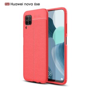 For Huawei Nova 6 SE Litchi Texture TPU Shockproof Case(Red) (OEM)