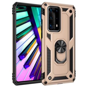 For Huawei P40 Pro Shockproof TPU + PC Protective Case with 360 Degree Rotating Holder(Gold) (OEM)