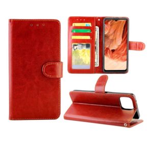 For OPPO F17 / A73 (2020) 4G Crazy Horse Texture Leather Horizontal Flip Protective Case with Holder & Card Slots & Wallet & Photo Frame(Brown) (OEM)