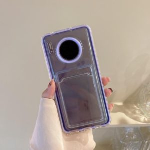 For Huawei Mate 30 Transparent Card Slot TPU Phone Case(Purple) (OEM)