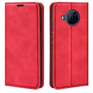For Nokia X100 Retro-skin Magnetic Suction Leather Phone Case(Red) (OEM)