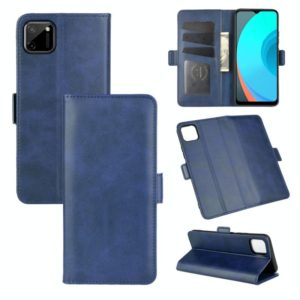For OPPO Realme C11 Dual-side Magnetic Buckle Horizontal Flip Leather Case with Holder & Card Slots & Wallet(Dark Blue) (OEM)