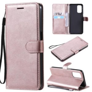 For OPPO A93 5G / A54 5G / A74 5G Solid Color Horizontal Flip Protective Leather Case with Holder & Card Slots & Wallet & Photo Frame & Lanyard(Rose Gold) (OEM)
