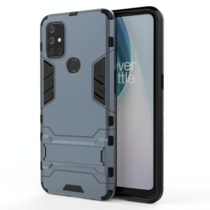 For OnePlus Nord N10 5G Shockproof PC + TPU Protective Case with Hidden Holder(Navy Blue) (OEM)