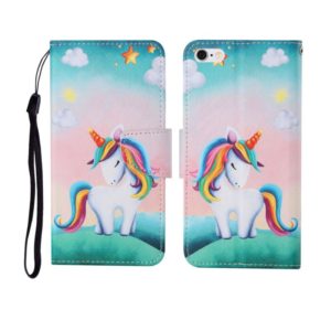 For iPhone 6 Plus Painted Pattern Horizontal Flip Leathe Case(Rainbow Unicorn) (OEM)