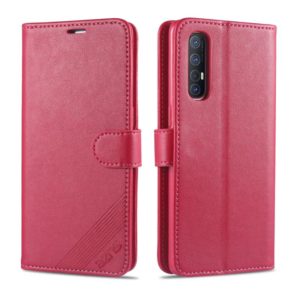 For OPPO Reno3 Pro AZNS Sheepskin Texture Horizontal Flip Leather Case with Holder & Card Slots & Wallet(Red) (AZNS) (OEM)