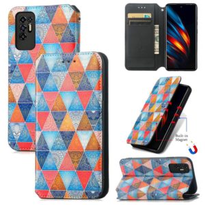 For Tecno Pova 2 Colorful Magnetic Horizontal Flip Leather Phone Case with Holder & Card Slot & Wallet(Rhombus Mandala) (OEM)