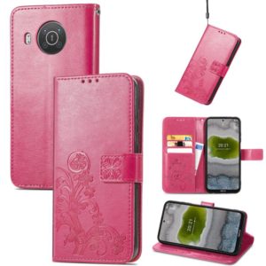For Nokia X10 Four-leaf Clasp Embossed Leather Phone Case(Magenta) (OEM)
