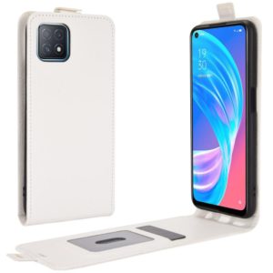 For OPPO A72 / A73 5G R64 Texture Single Vertical Flip Leather Protective Case with Card Slots & Photo Frame(White) (OEM)