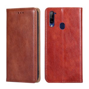 For ZTE Libero 5G Gloss Oil Solid Color Magnetic Leather Phone Case(Brown) (OEM)