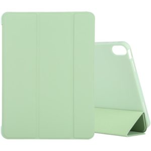 For iPad Air 2022 / 2020 10.9 Silicone 3-Folding Full Coverage Leather Case(Mint Green) (OEM)