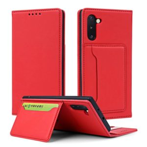 For Samsung Galaxy Note10 Strong Magnetism Liquid Feel Horizontal Flip Leather Case with Holder & Card Slots & Wallet(Red) (OEM)