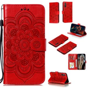 For Huawei Enjoy 10e Mandala Embossing Pattern Horizontal Flip PU Leather Case with Holder & Card Slots & Walle & Lanyard(Red) (OEM)