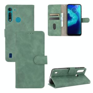 For Motorola Moto G8 Power Lite Solid Color Skin Feel Magnetic Buckle Horizontal Flip Calf Texture PU Leather Case with Holder & Card Slots & Wallet(Green) (OEM)