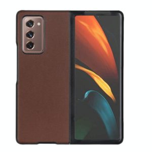 For Samsung Galaxy Z Fold2 5G Lambskin Texture Shockproof Protective Case(Brown) (OEM)